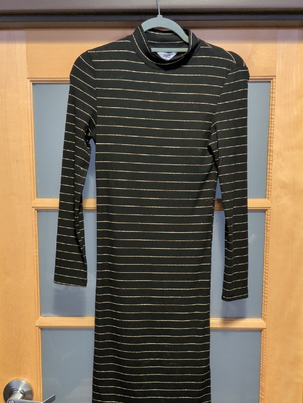 Jack by BB Dakota Black Dress with Gold Stripes